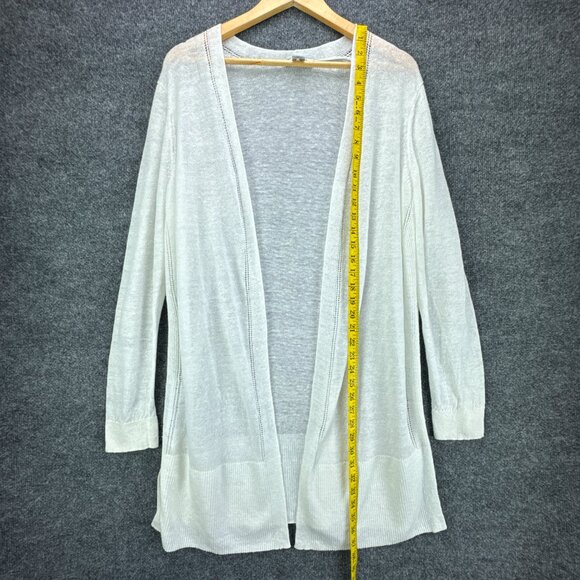 Tommy Bahama Linen Cardigan Womens Extra Large Open Long Duster White Sweater - Picture 10 of 14